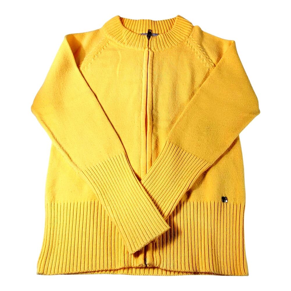 Vintage Madame women's Ultra Soft Cash Wool Sweater Full Zip Cardigan Style Med